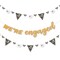 Big Dot of Happiness Just Engaged - Black and White - Engagement Party Letter Banner Decoration - 36 Banner Cutouts and We're Engaged Banner Letters